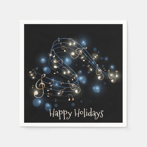 Music Notes and Christmas Lights  Napkins