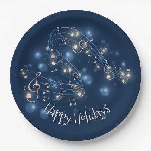 Music Notes and Christmas Lights   Paper Plates