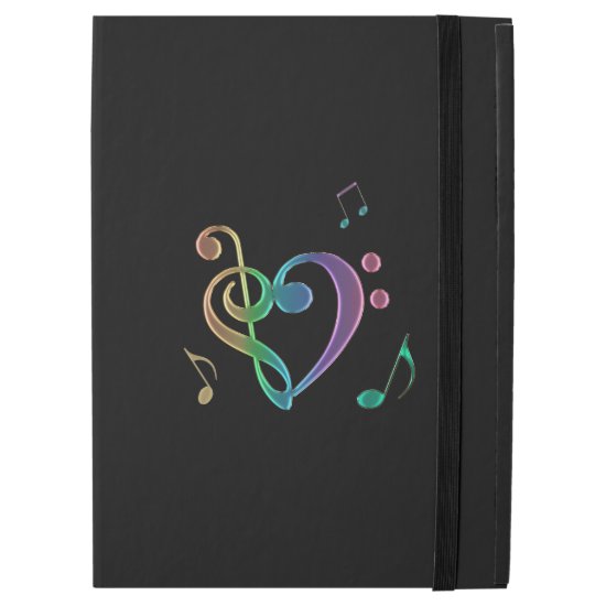 Music Notes and Clef Heart Monogram iPad Pro Case
