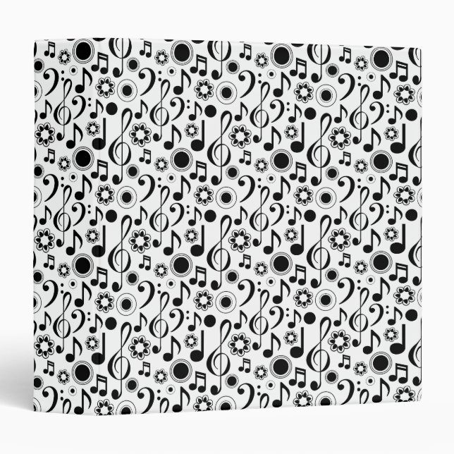 Music Notes and Clefs 3 Ring Binder (Front/Spine)