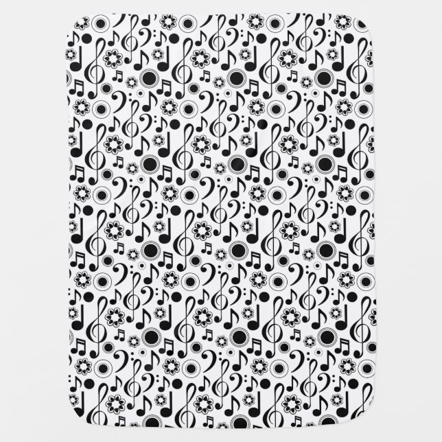 Music Notes and Clefs Baby Blanket (Front)