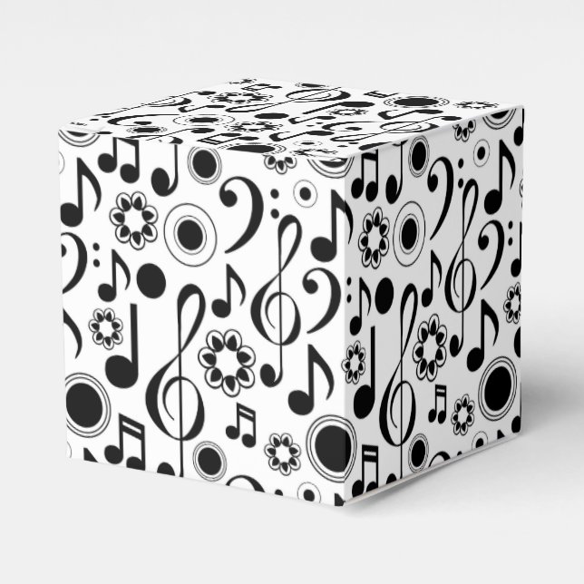 Music Notes and Clefs Favor Boxes (Front Side)