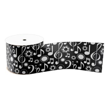 Music Notes And Clefs Grosgrain Ribbon by marchingbandstuff at Zazzle
