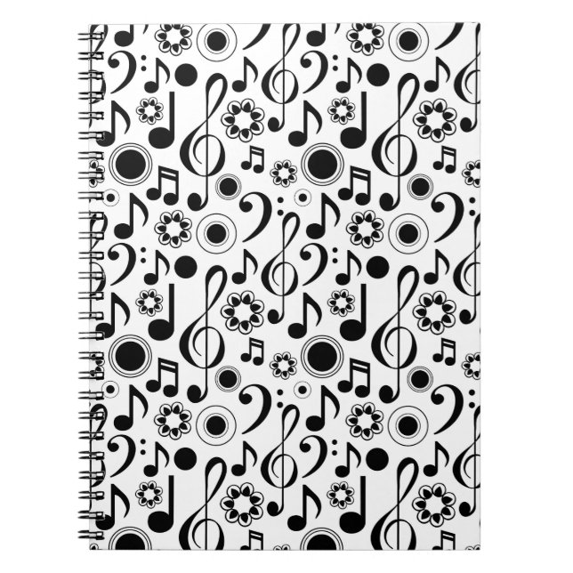 Music Notes and Clefs Musician Gift Notebook (Front)