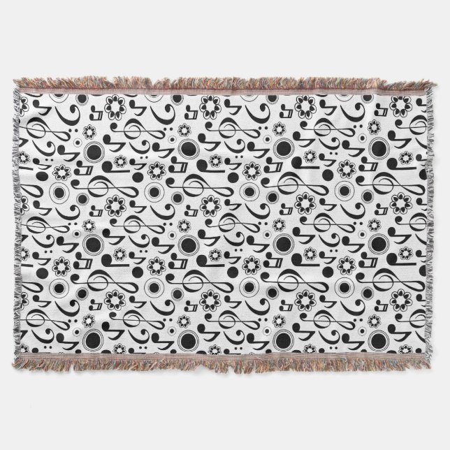 Music Notes and Clefs Musician Gift Throw Blanket (Front)