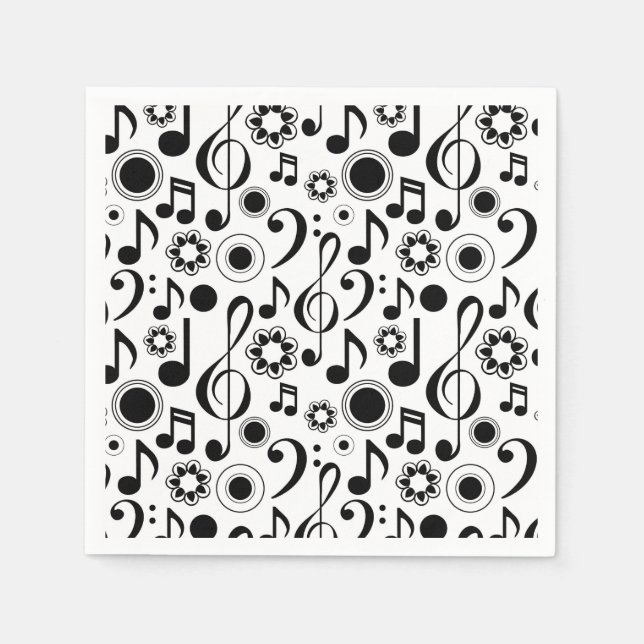 Music Notes and Clefs Napkins (Front)