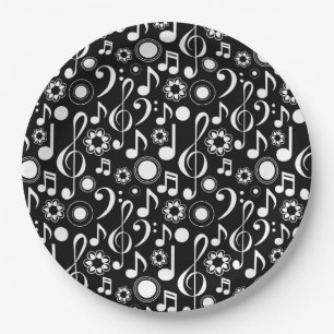 Music Notes and Clefs Paper Plates