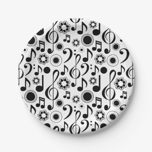 Music Notes and Clefs Paper Plates