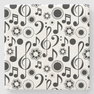 Music Notes and Clefs Stone Coaster