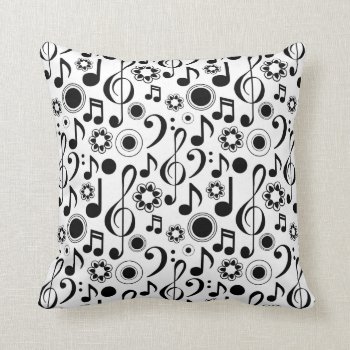 Music Notes And Clefs Throw Pillow by marchingbandstuff at Zazzle