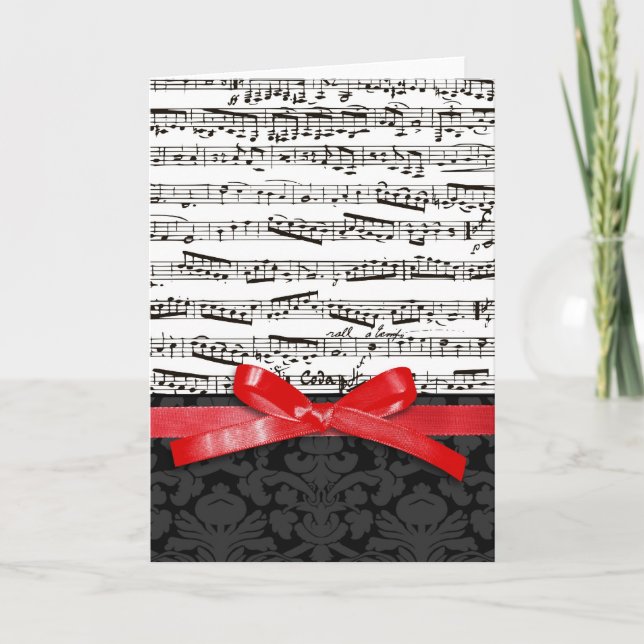 Music notes and faux red ribbon (Front)