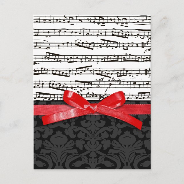 Music notes and faux red ribbon (Front)