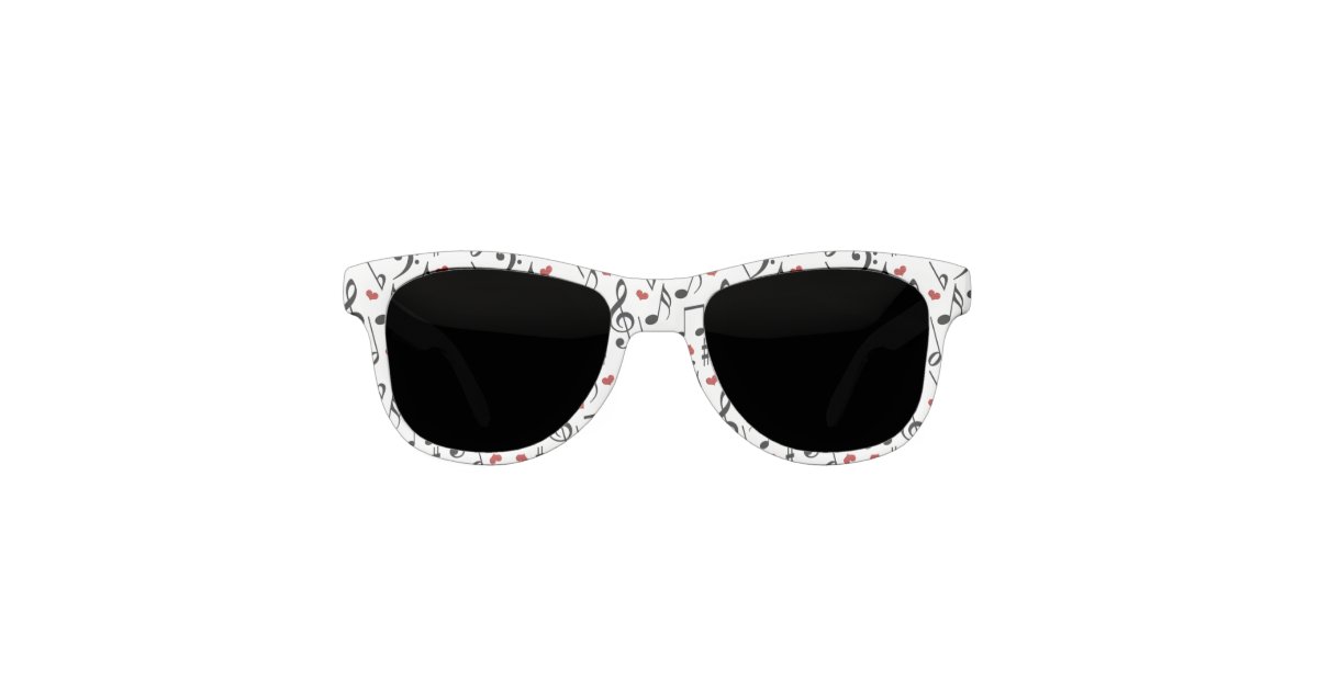 Music Notes and Hearts Sunglasses Zazzle