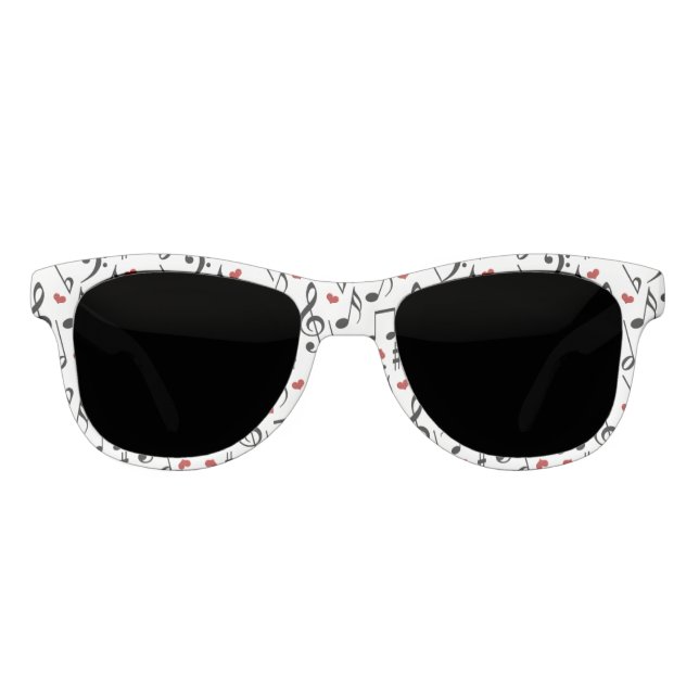 Music Notes and Hearts Sunglasses (Front)