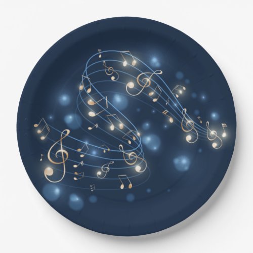 Music Notes and Holiday Lights Paper Plates