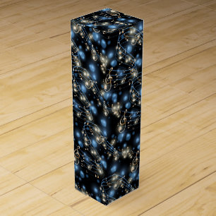 Music Notes and Holiday Party Lights Wine Box