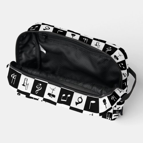 Music Notes and Instruments on squares Dopp Kit