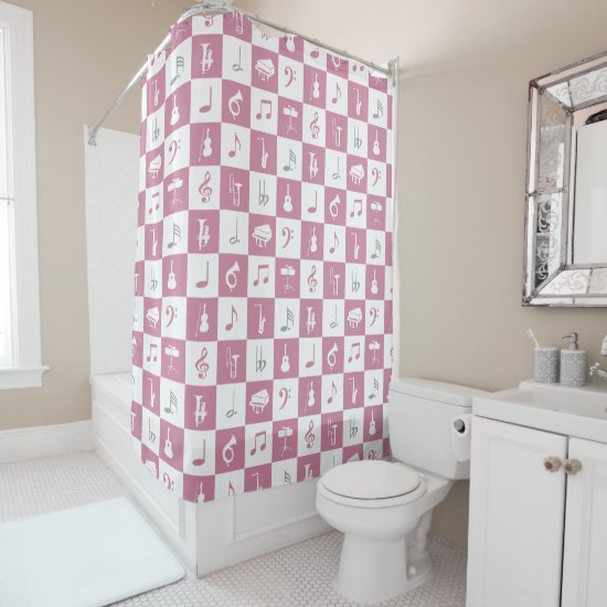  Music Notes and Instruments Shower Curtain