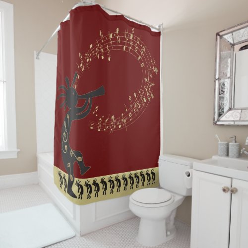 Music Notes and Kokopelli Shower Curtain