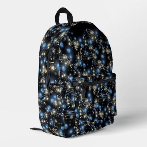 Music Notes and Party Lights Printed Backpack