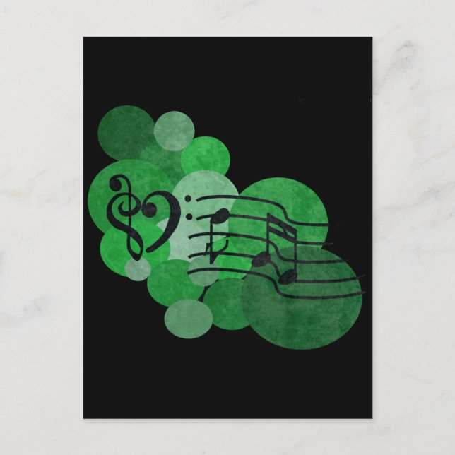 Music notes and polka dots – bright green (Front)