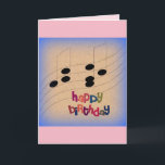 Music Notes and Text Birthday Greeting Card Friend<br><div class="desc">Music Notes on a colorful backdrop with "happy birthday." Pink Background,  but it can be changed to the color you want if pink is not for you. Inside Text: " To someone that has always brought the music into my life:</div>