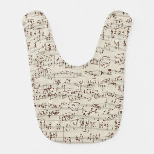 Music notes baby bib