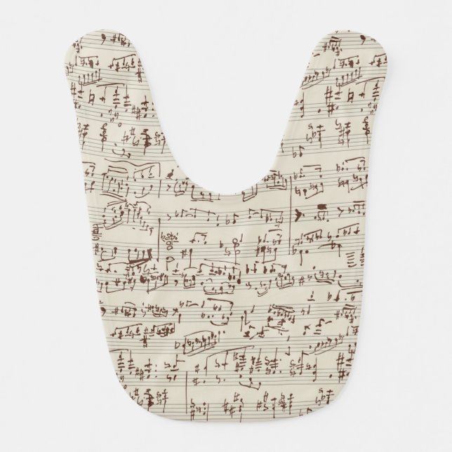 Music notes baby bib (Front)