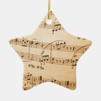 Music Notes Background Ceramic Ornament
