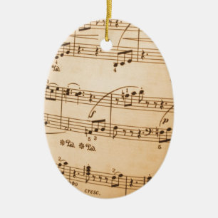 Music Notes Background Ceramic Ornament