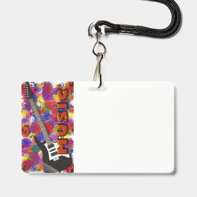 music notes  badge (Front with Lanyard)