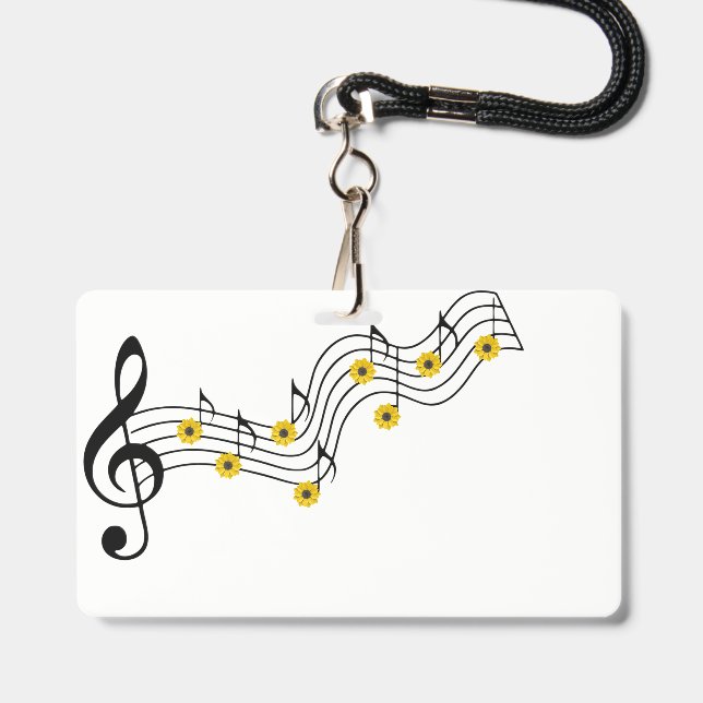 music notes  badge (Front with Lanyard)
