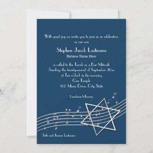 Music Notes Bar Mitzvah Custom5 Invitation