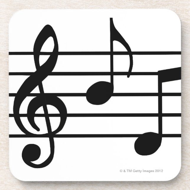 Music Notes Beverage Coaster (Front)