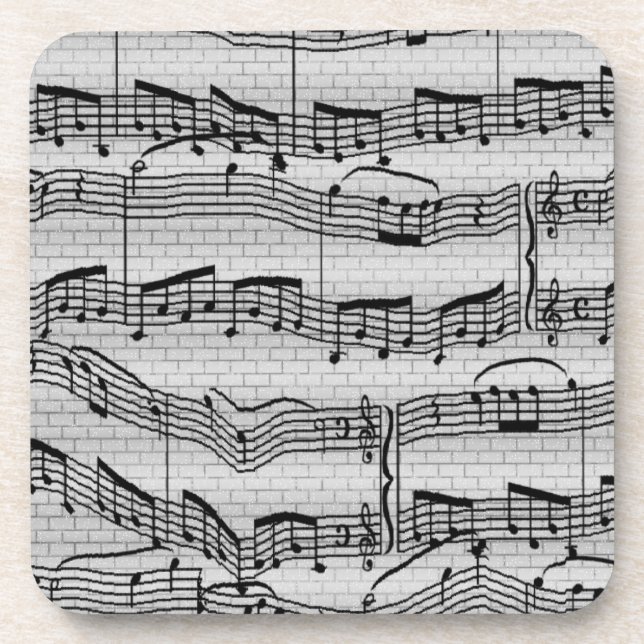 Music Notes Beverage Coaster (Front)