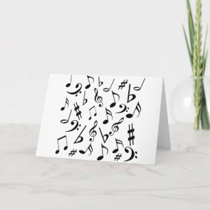 Music Notes Birthday Card - Customizable Text