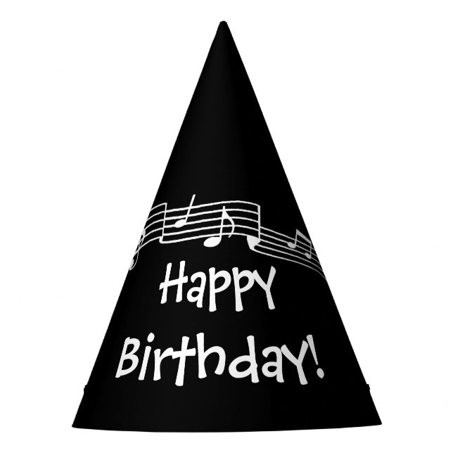 Music Notes Birthday Party Hat (Front)