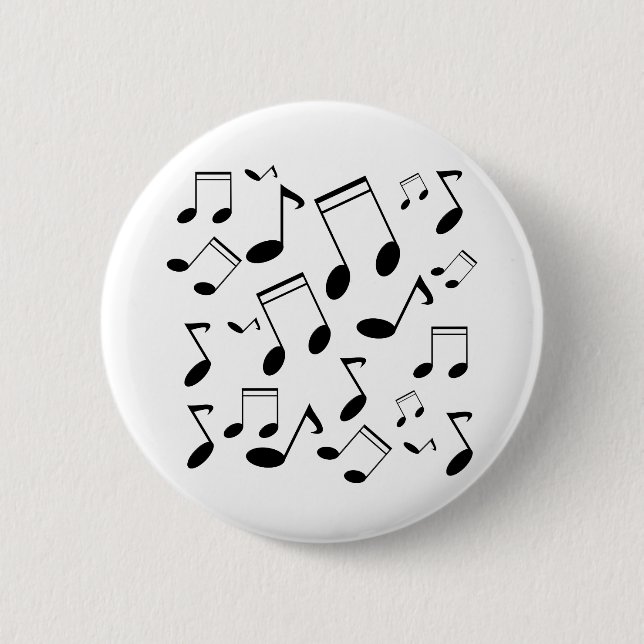 Music notes black button (Front)