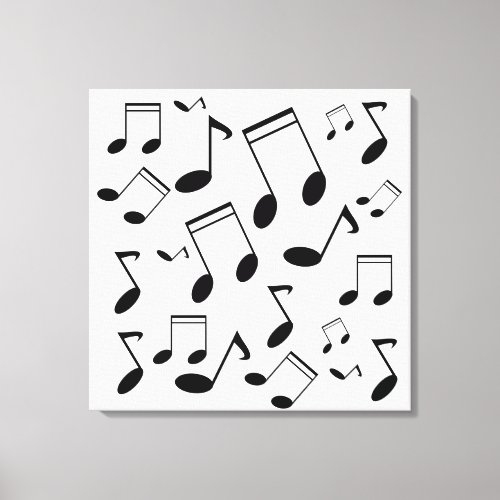 Music notes black canvas print