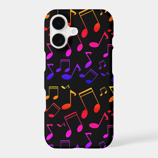 Music notes black iphone case (Back)