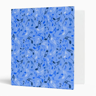 Music Notes Blue 3 Ring Binder