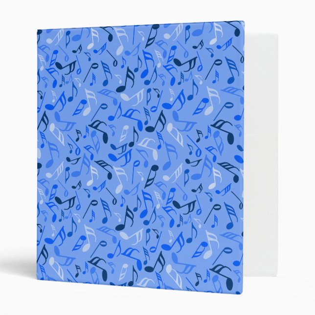 Music Notes Blue 3 Ring Binder (Front/Inside)