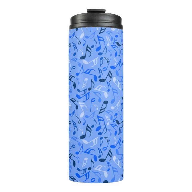 Music Notes Blue Thermal Tumbler (Front)