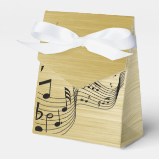 Music Notes Brushed Gold  Favor Boxes