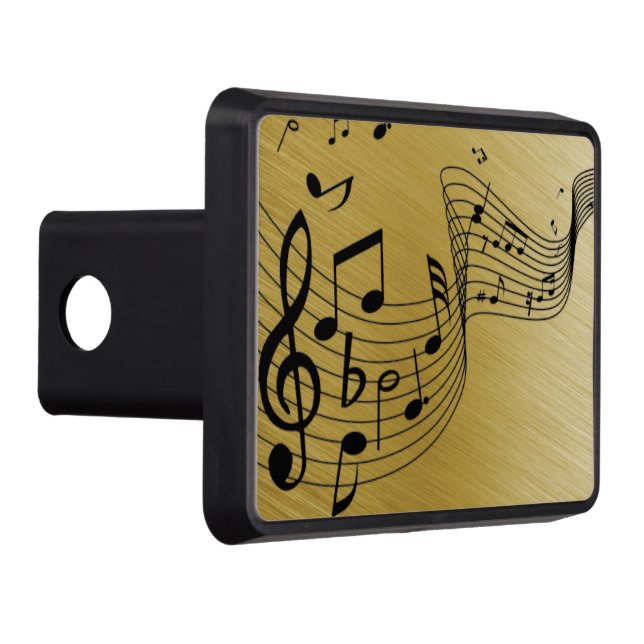 Music Notes Brushed Gold  Hitch Cover (Right)