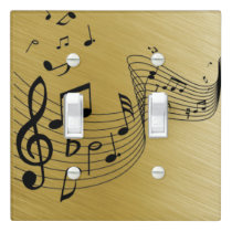 Music Notes Brushed Gold  Light Switch Cover