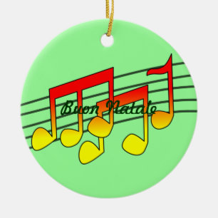 music notes Buon Natale Christmas Ornament