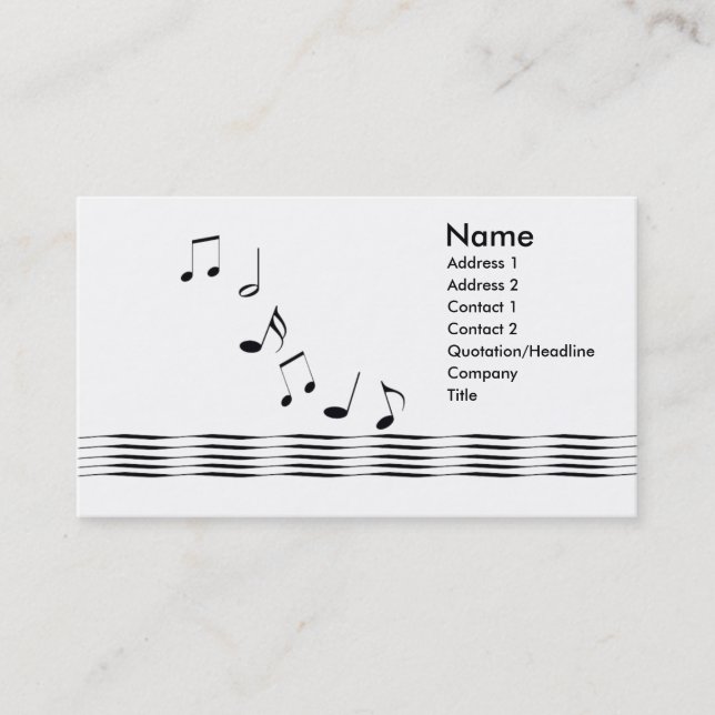 Music Notes Business Card (Front)