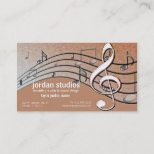 music notes business card