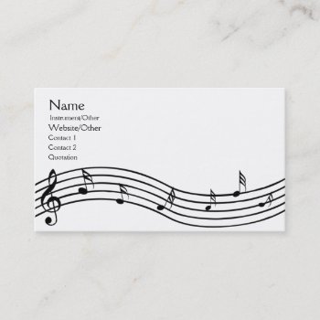 Music Notes Business Card by pixelholicBC at Zazzle